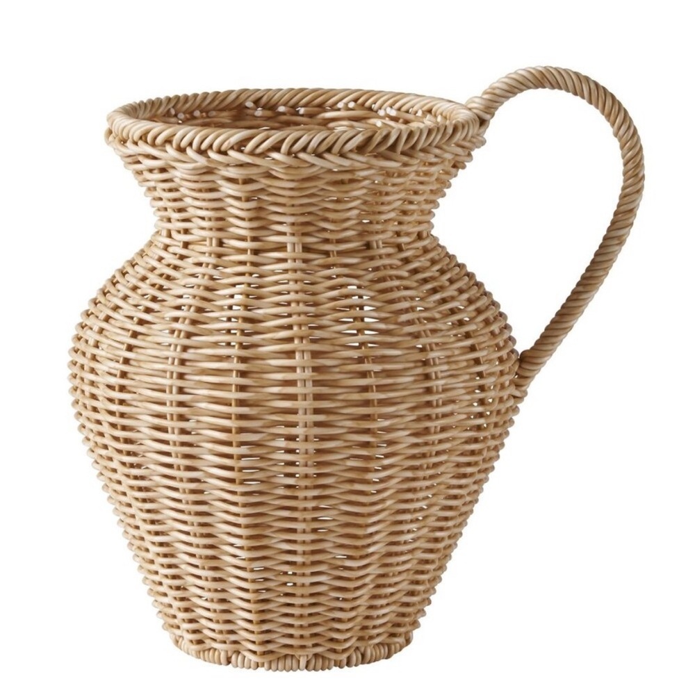 Better Homes & Gardens 9" Faux Wood Rattan Pitcher Vase